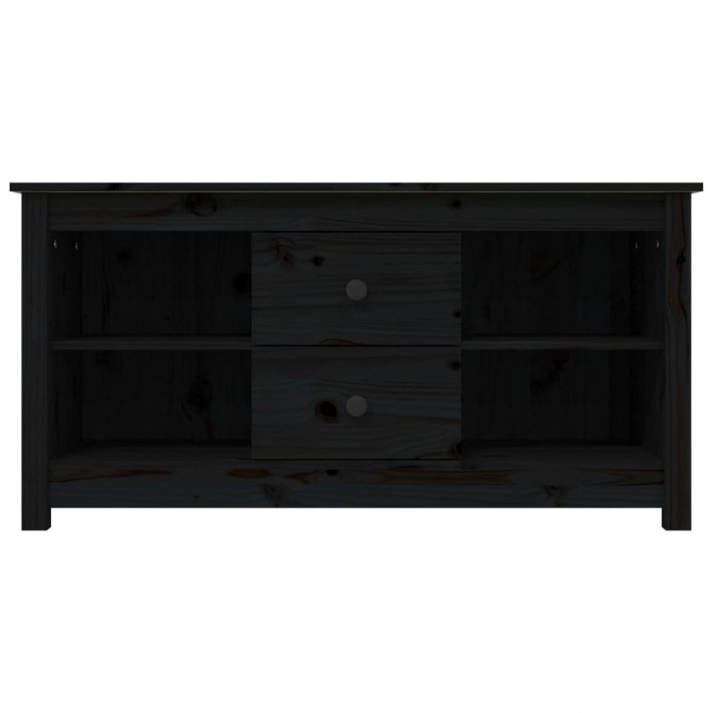 Szafka pod telewizor, czarna, 103x36,5x52 cm, drewno sosnowe
