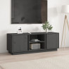 Szafka pod telewizor, szara, 110x35x40,5cm, lite drewno sosnowe