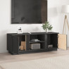 Szafka pod telewizor, szara, 110x35x40,5cm, lite drewno sosnowe