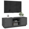 Szafka pod telewizor, szara, 110x35x40,5cm, lite drewno sosnowe