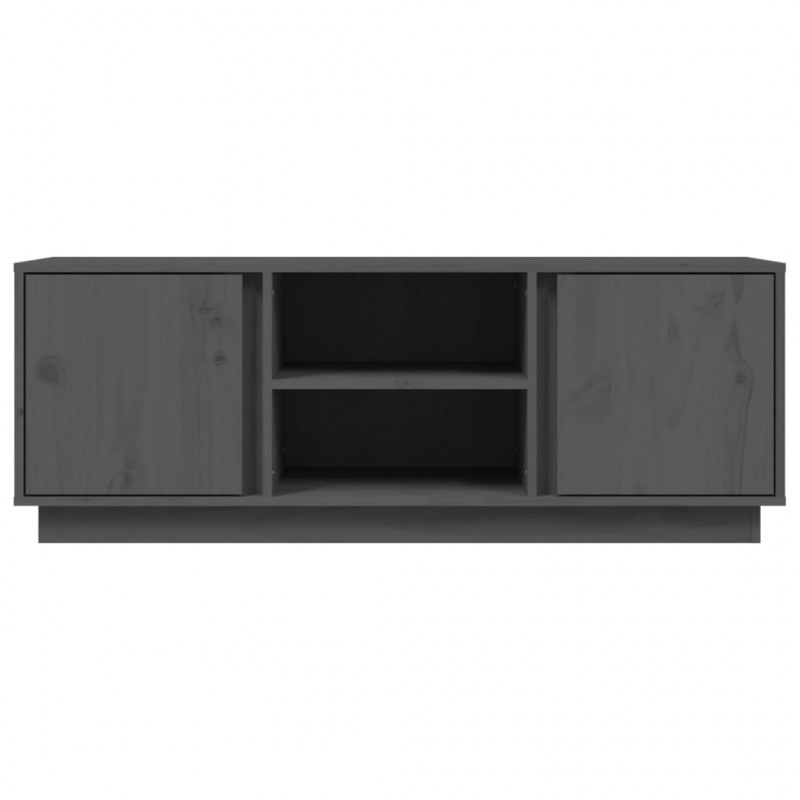 Szafka pod telewizor, szara, 110x35x40,5cm, lite drewno sosnowe