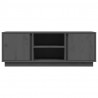 Szafka pod telewizor, szara, 110x35x40,5cm, lite drewno sosnowe