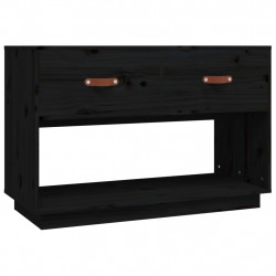 Szafka pod TV, czarna, 90x40x60 cm, lite drewno sosnowe
