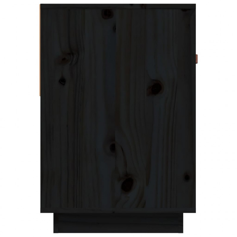 Szafka pod TV, czarna, 90x40x60 cm, lite drewno sosnowe