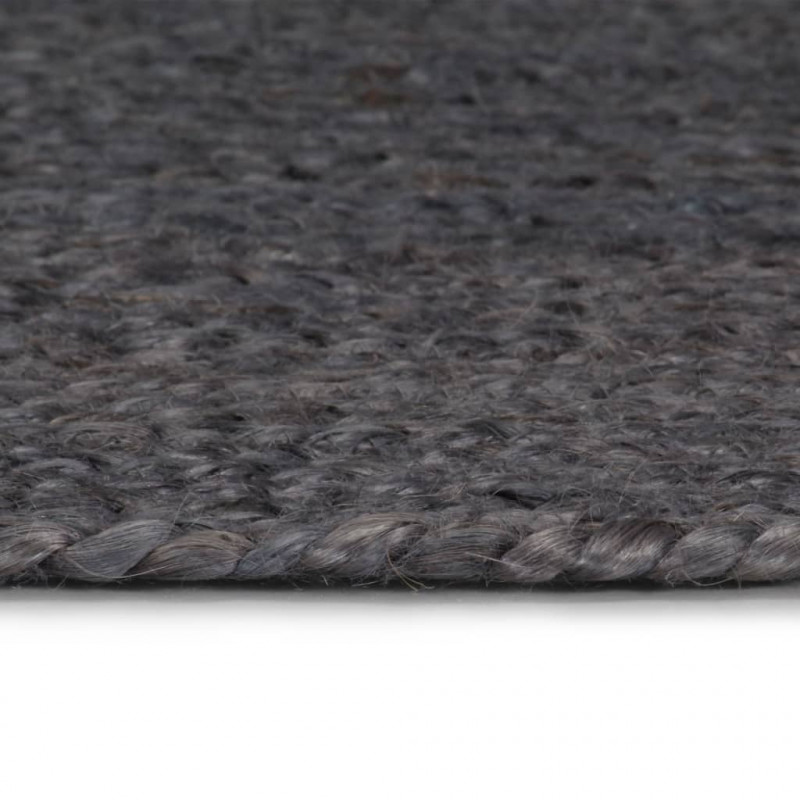 Ręcznie wykonany dywan z juty, okrągły, 150 cm, ciemnoszary