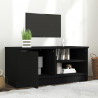 Szafka pod TV, czarna, 80x35x36,5 cm, materiał drewnopochodny
