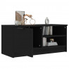 Szafka pod TV, czarna, 80x35x36,5 cm, materiał drewnopochodny