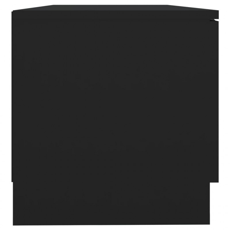 Szafka pod TV, czarna, 80x35x36,5 cm, materiał drewnopochodny