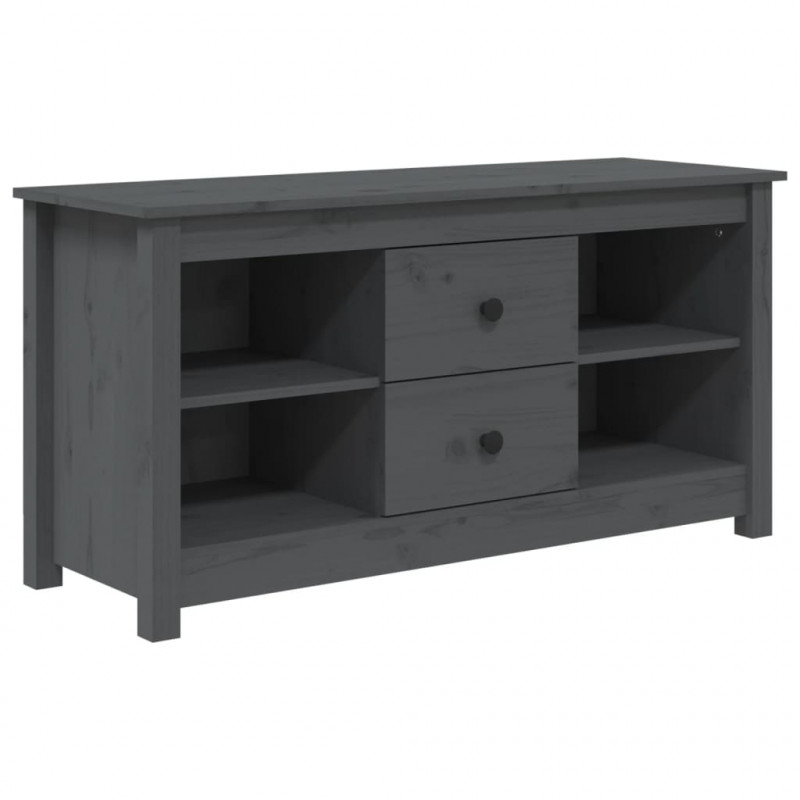 Szafka pod telewizor, szara, 103x36,5x52 cm, drewno sosnowe
