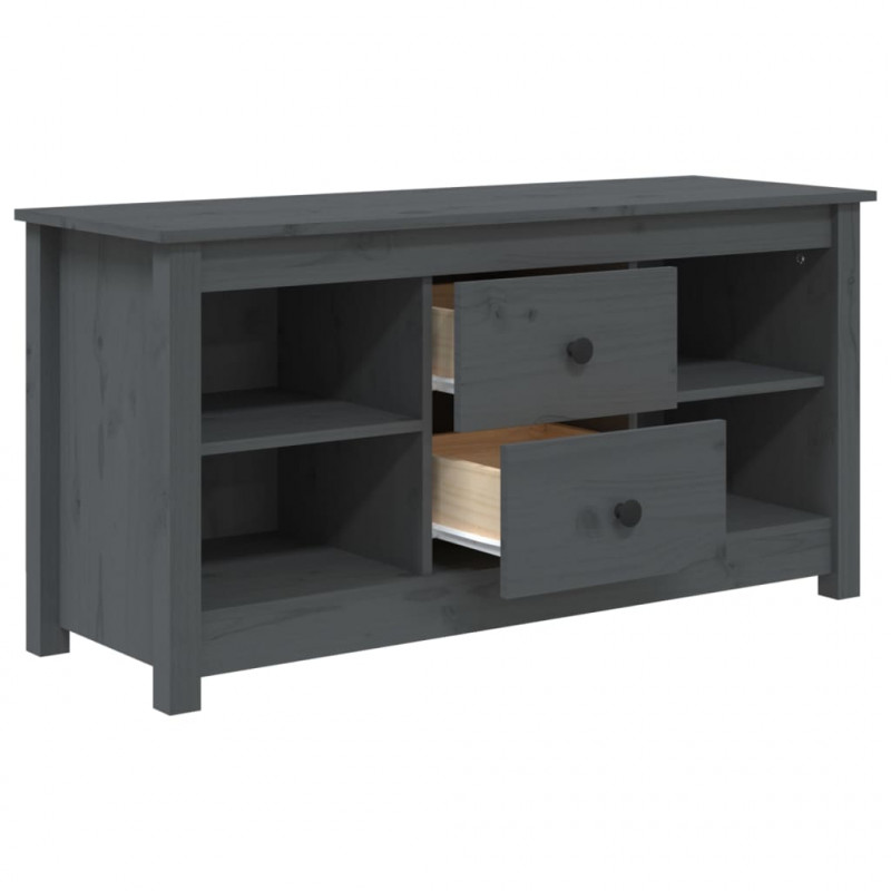 Szafka pod telewizor, szara, 103x36,5x52 cm, drewno sosnowe