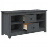 Szafka pod telewizor, szara, 103x36,5x52 cm, drewno sosnowe