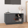 Szafka pod TV, szara, 70x34x40 cm, lite drewno sosnowe
