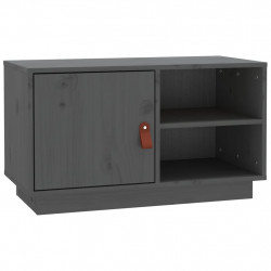Szafka pod TV, szara, 70x34x40 cm, lite drewno sosnowe
