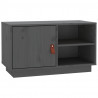 Szafka pod TV, szara, 70x34x40 cm, lite drewno sosnowe