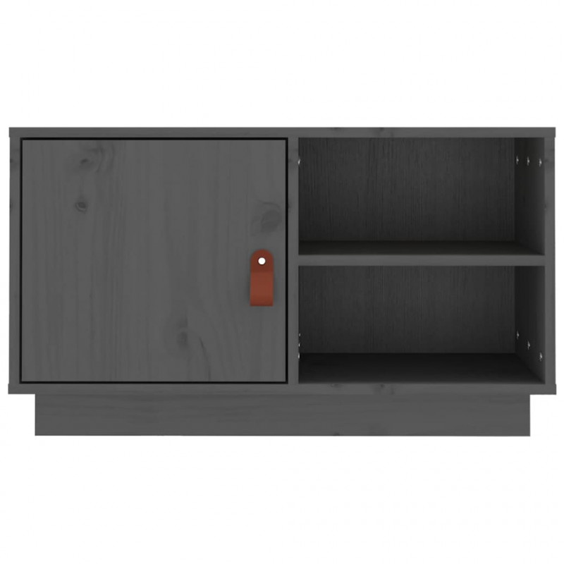 Szafka pod TV, szara, 70x34x40 cm, lite drewno sosnowe