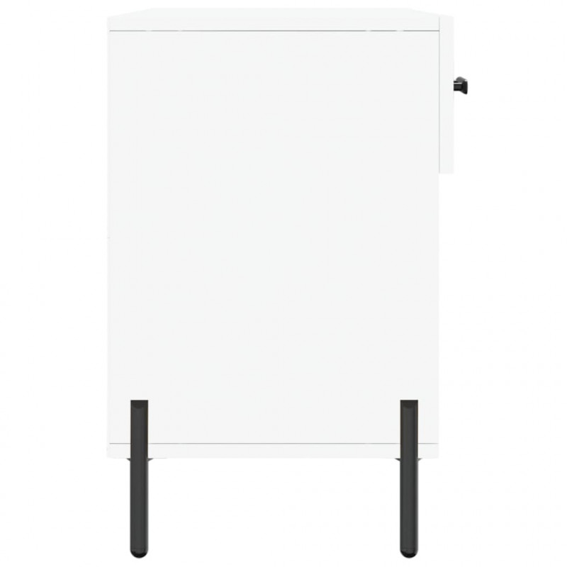 Ławka z miejscem na buty, biała, 102x35x55 cm