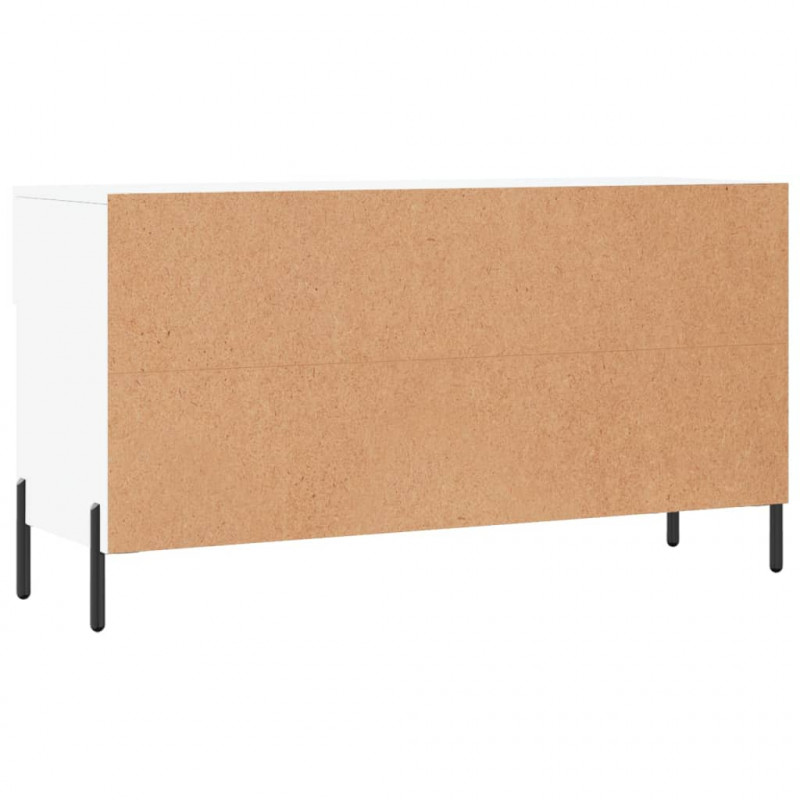 Ławka z miejscem na buty, biała, 102x35x55 cm