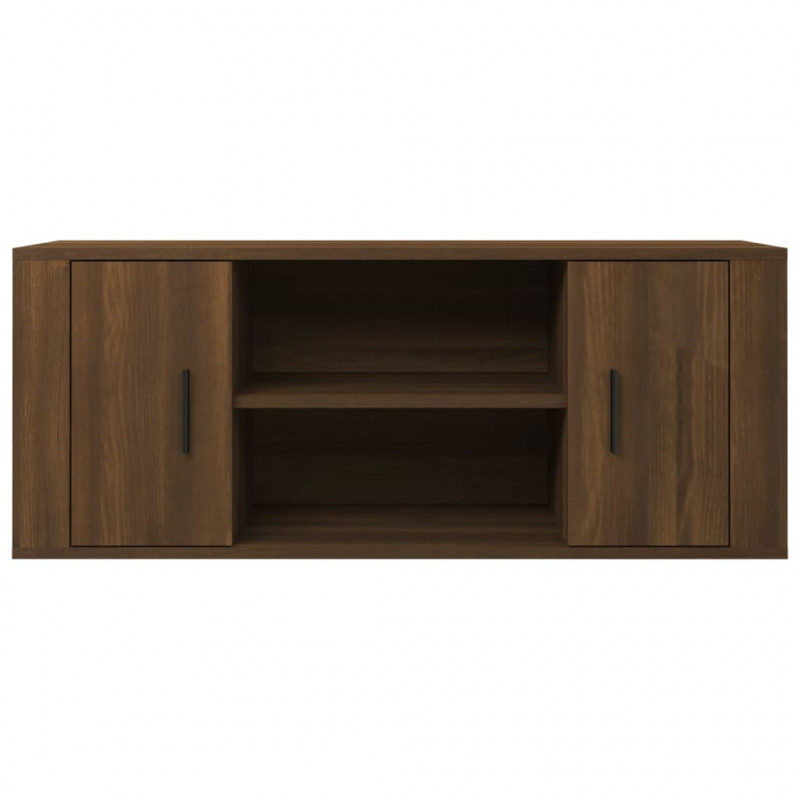 Szafka pod telewizor, brązowy dąb, 100x35x40 cm