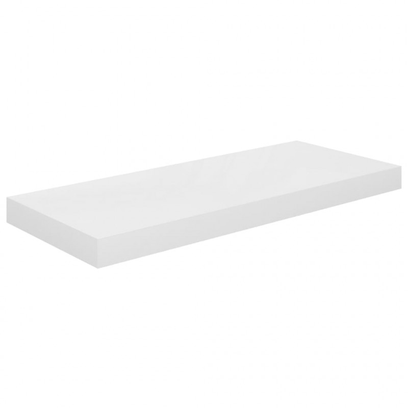 Półki ścienne 4 szt., wysoki połysk, białe, 60x23,5x3,8 cm, MDF