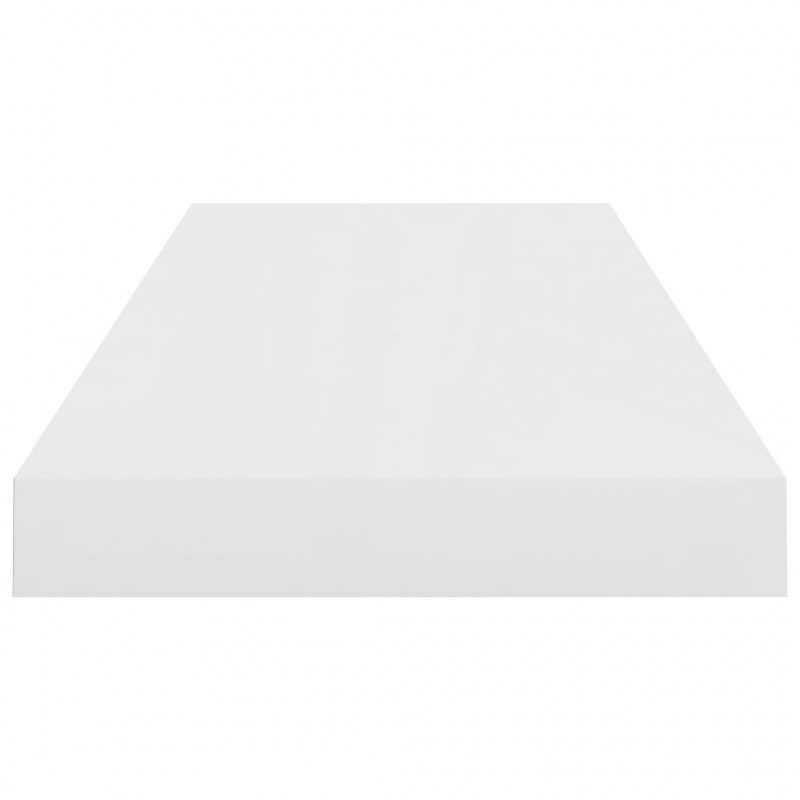 Półki ścienne 4 szt., wysoki połysk, białe, 60x23,5x3,8 cm, MDF