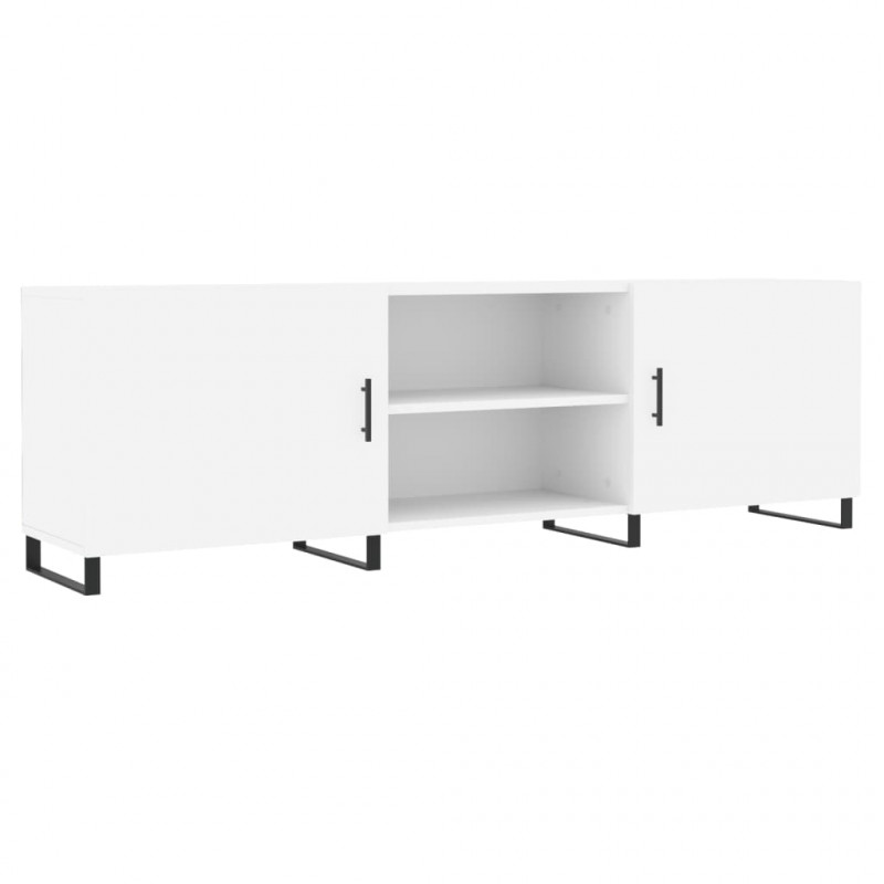 Szafka pod TV, biała, 150x30x50 cm, materiał drewnopochodny