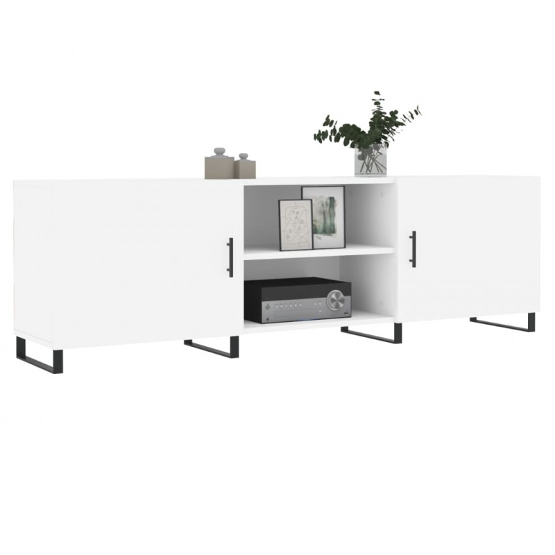 Szafka pod TV, biała, 150x30x50 cm, materiał drewnopochodny