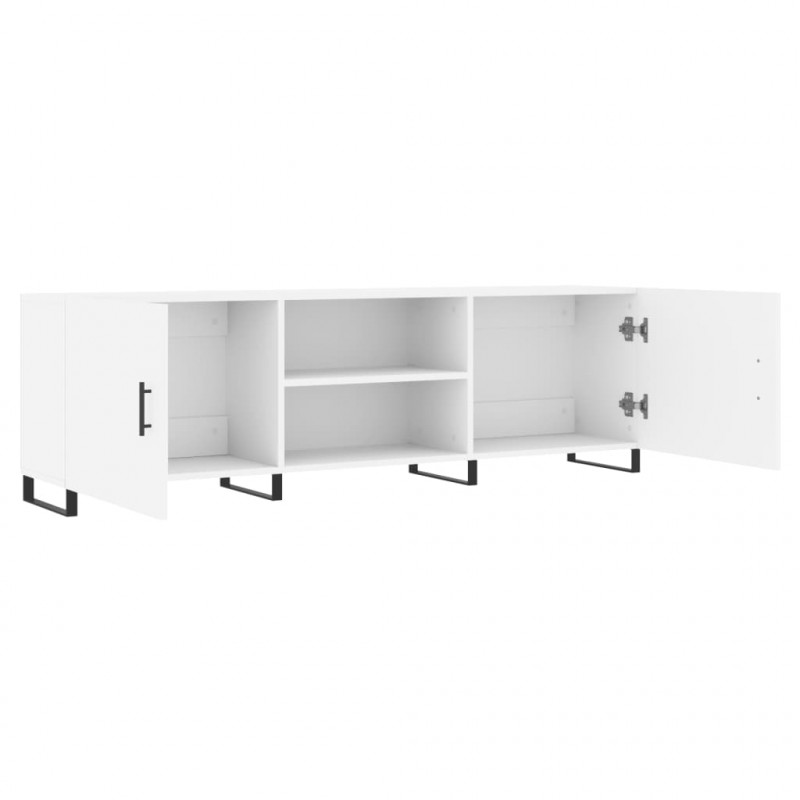 Szafka pod TV, biała, 150x30x50 cm, materiał drewnopochodny