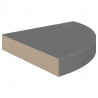 Narożne półki ścienne, 4 szt., połysk, szare, 25x25x3,8 cm, MDF