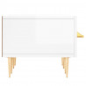 Szafka pod TV, wysoki połysk, biała, 150x36x30 cm