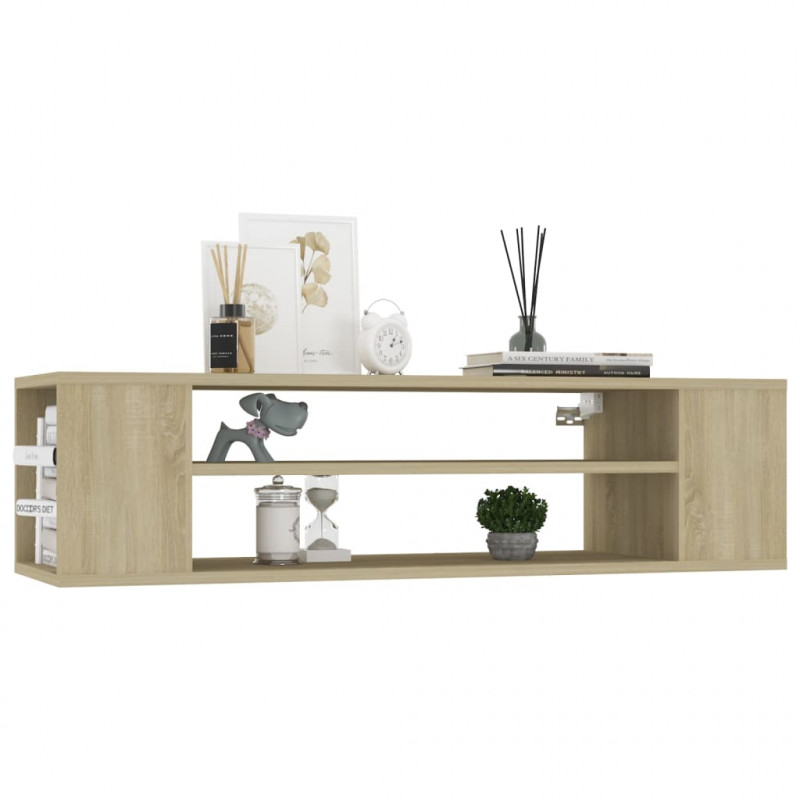 Wisząca szafka TV, dąb sonoma, 100x30x26,5 cm