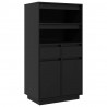 Kredens, czarny, 60x40x116,5 cm, lite drewno sosnowe