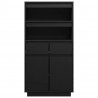 Kredens, czarny, 60x40x116,5 cm, lite drewno sosnowe