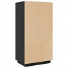 Kredens, czarny, 60x40x116,5 cm, lite drewno sosnowe