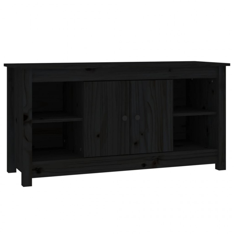 Szafka pod telewizor, czarna, 103x36,5x52 cm, drewno sosnowe