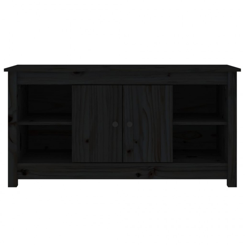 Szafka pod telewizor, czarna, 103x36,5x52 cm, drewno sosnowe