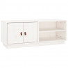 Szafka pod TV, biała, 105x34x40 cm, lite drewno sosnowe