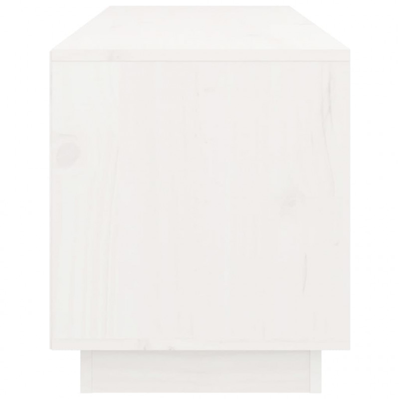 Szafka pod TV, biała, 105x34x40 cm, lite drewno sosnowe