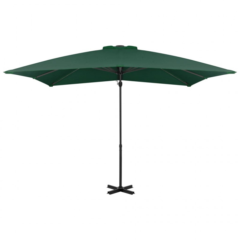 Parasol wiszący z aluminiowym słupkiem, 250x250 cm, zielony