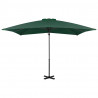 Parasol wiszący z aluminiowym słupkiem, 250x250 cm, zielony