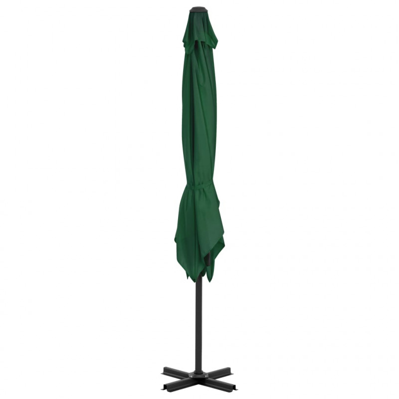 Parasol wiszący z aluminiowym słupkiem, 250x250 cm, zielony