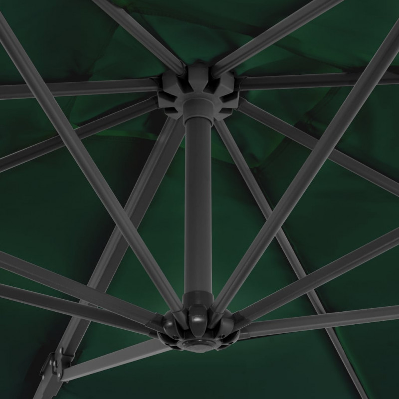 Parasol wiszący z aluminiowym słupkiem, 250x250 cm, zielony