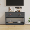 Szafka pod telewizor, szara, 90x40x60 cm, lite drewno sosnowe