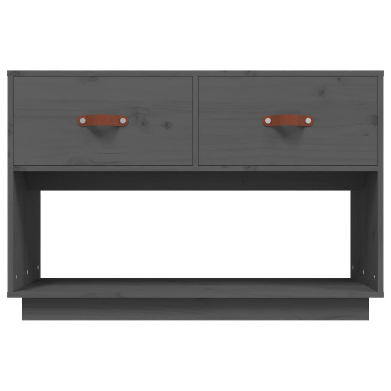 Szafka pod telewizor, szara, 90x40x60 cm, lite drewno sosnowe