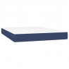 Łóżko kontynentalne z materacem, niebieskie, tkanina 140x190 cm