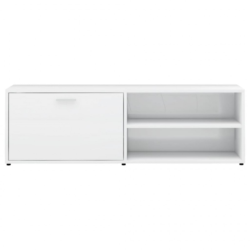 Szafka pod TV, wysoki połysk, biała, 120x34x37cm