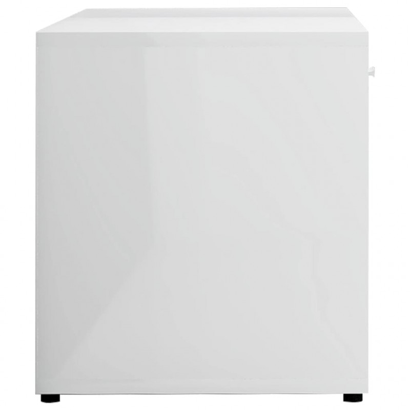 Szafka pod TV, wysoki połysk, biała, 120x34x37cm