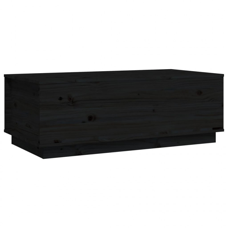 Stolik kawowy, czarny, 100x50x35 cm, lite drewno sosnowe