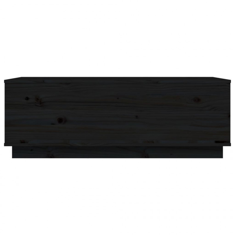Stolik kawowy, czarny, 100x50x35 cm, lite drewno sosnowe