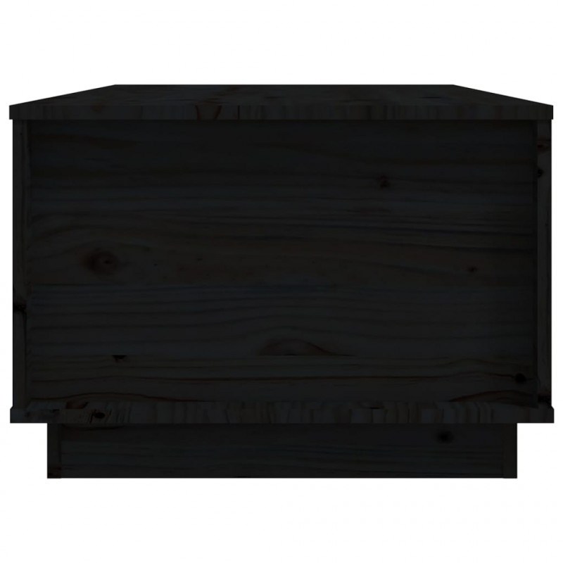 Stolik kawowy, czarny, 100x50x35 cm, lite drewno sosnowe