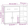 Szafka, czarna, 98,5x40x75 cm, lite drewno sosnowe